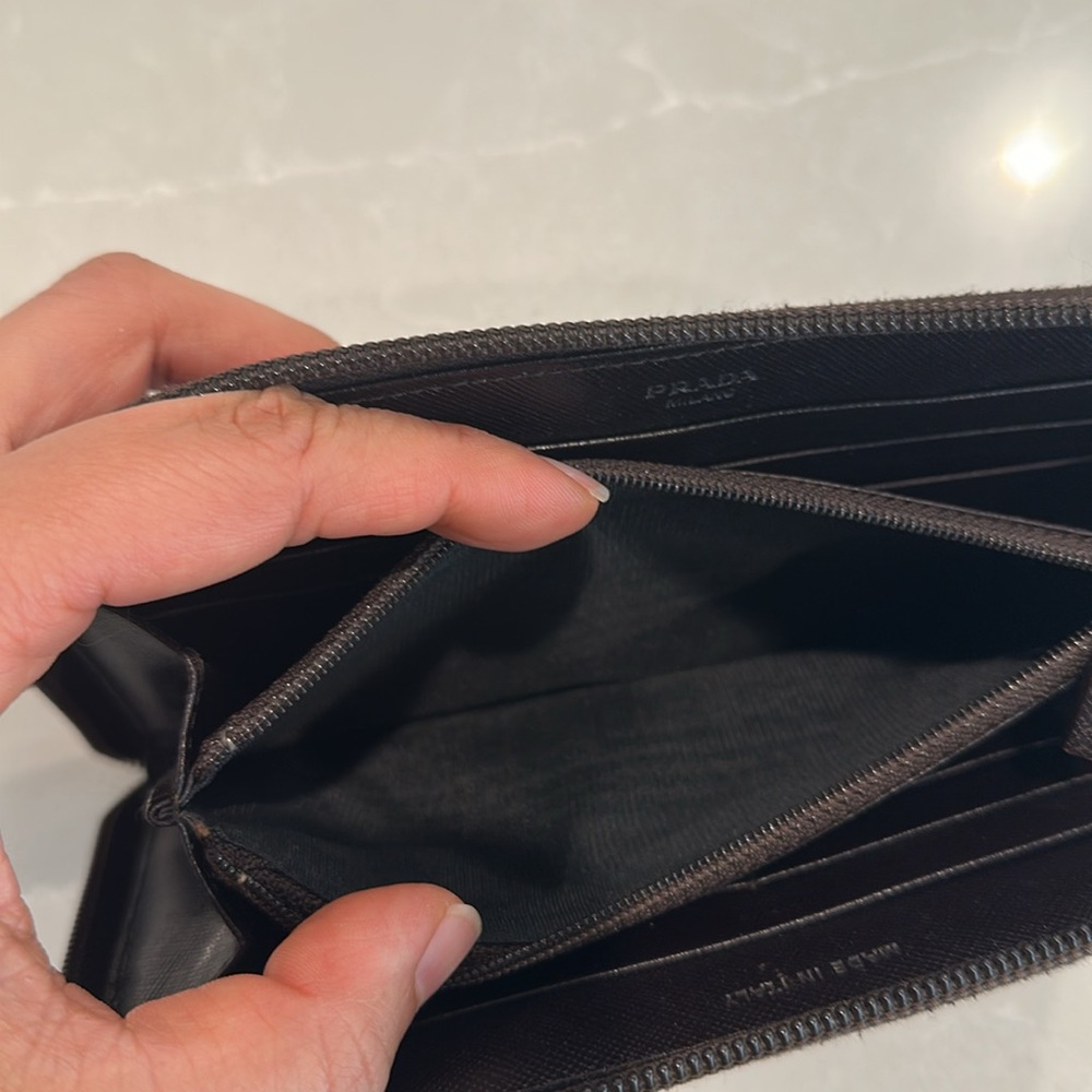 Authentic Prada Brown Nylon Wallet with Zip. - Picture 7 of 8